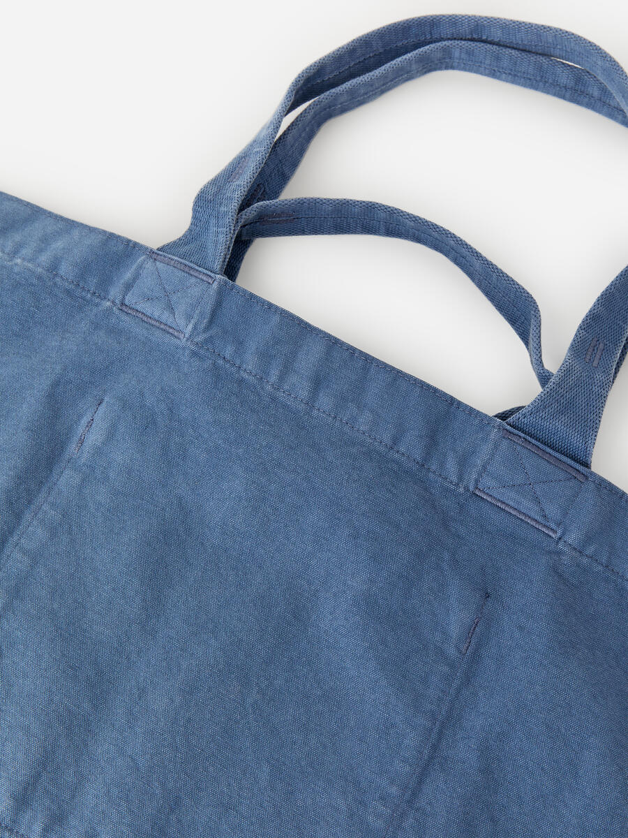 Oversized Canvas Tote in Denim Blue