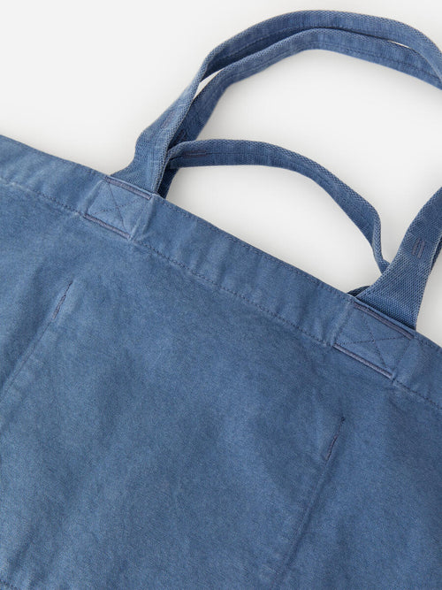 Oversized Canvas Tote in Denim Blue