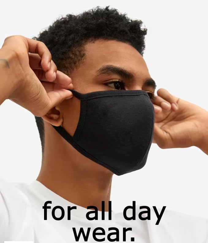 Cotton Face Masks - Made of Premium Organic Cotton, Reusable Washable Soft Cloth Face Masks 3/6 Pk