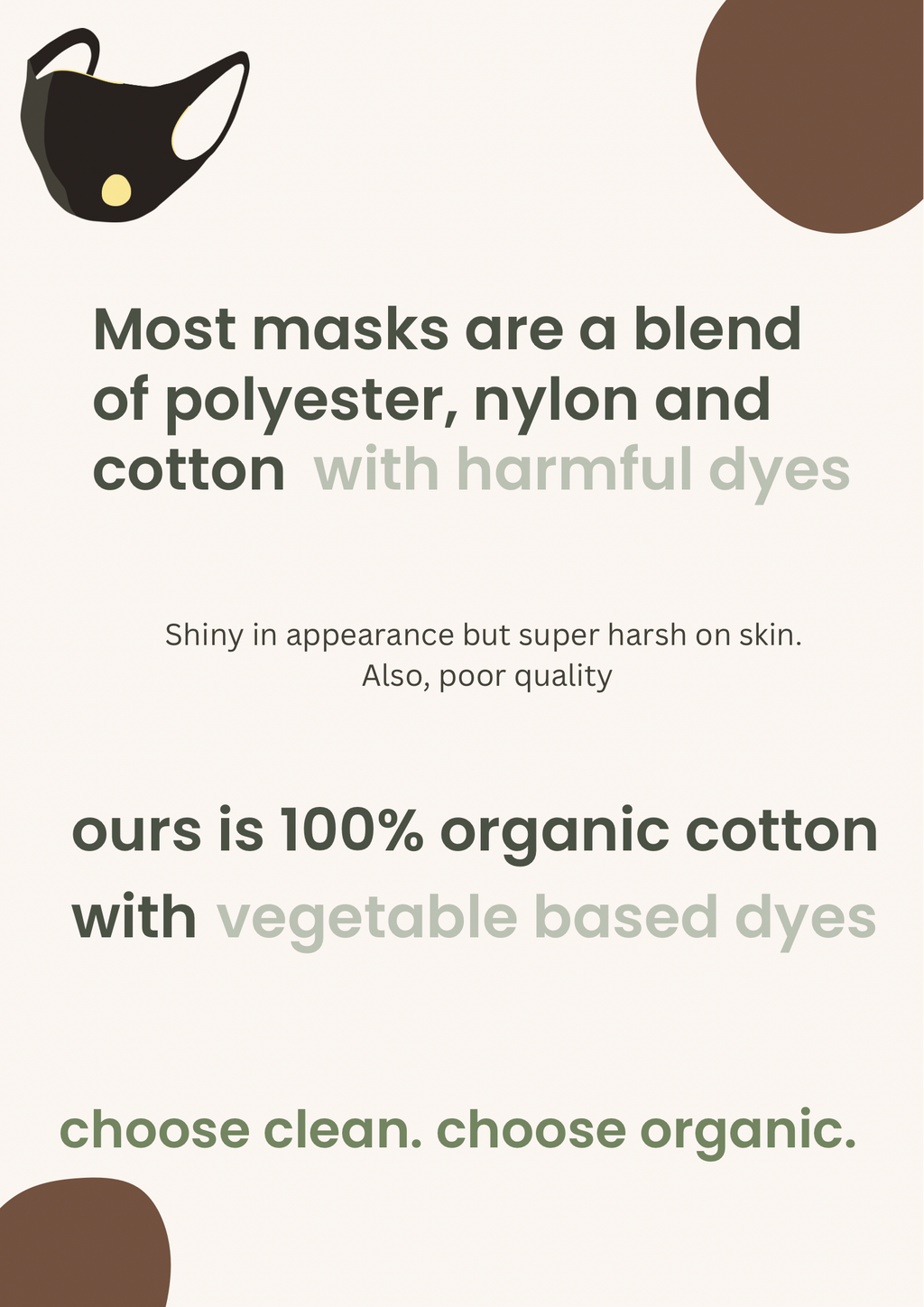 Cotton Face Masks - Made of Premium Organic Cotton, Reusable Washable Soft Cloth Face Masks 3/6 Pk