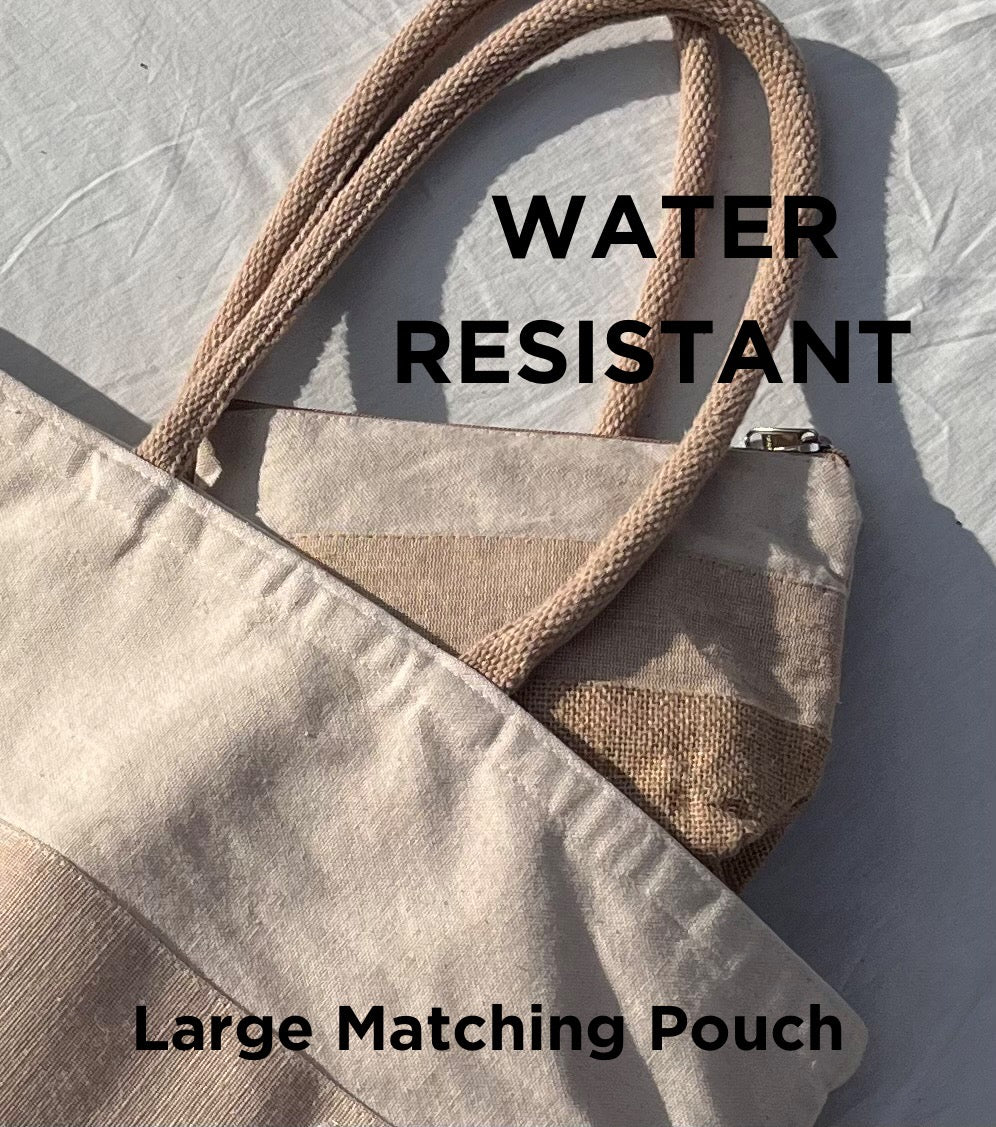 Large Zippered Woven Beach Bag
